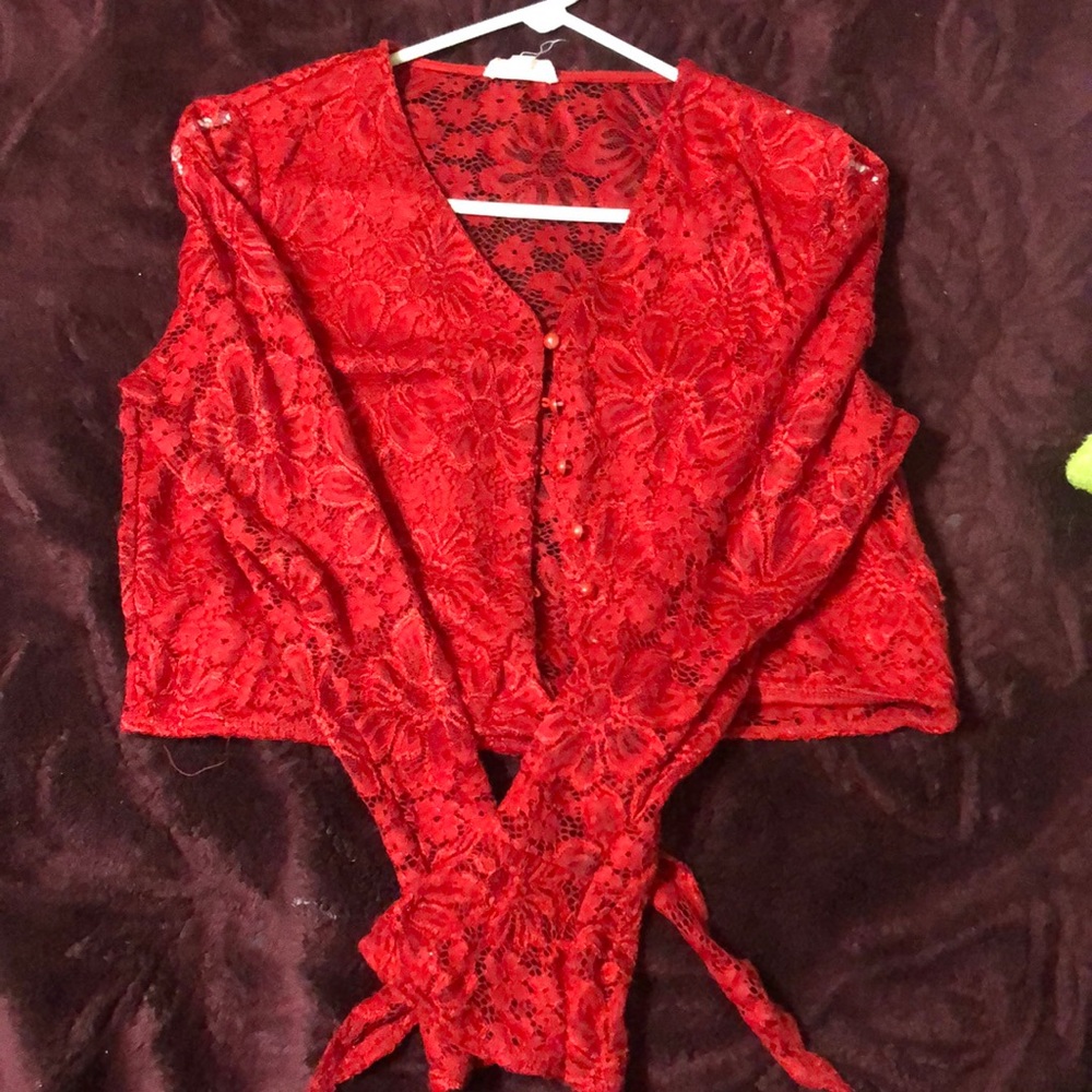 Red Lace blouse